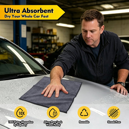 Microfiber Cleaning Cloth 12 Pack, 12.5 X 12.5 Inch Microfiber Towels for Cars, Ultra Absorbent Washing Cloth, Lint Free Streak Free Cleaning Rags for Car, Kitchen, and Window (Grey)